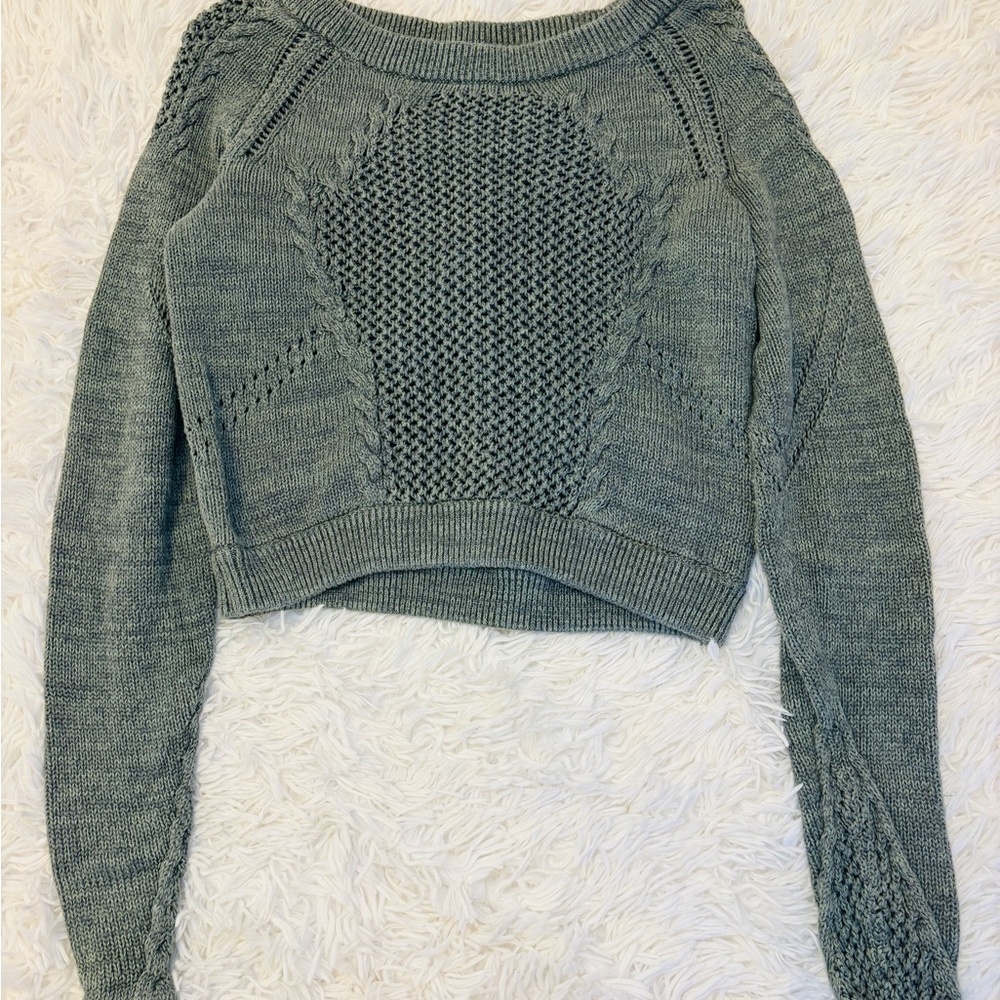 lululemon athletica Cropped Knit Crewneck Sweater - Sage